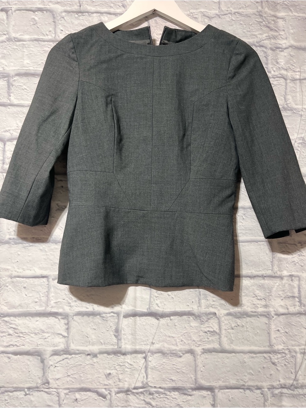 Tailored Grey Women's Peplum Blazer